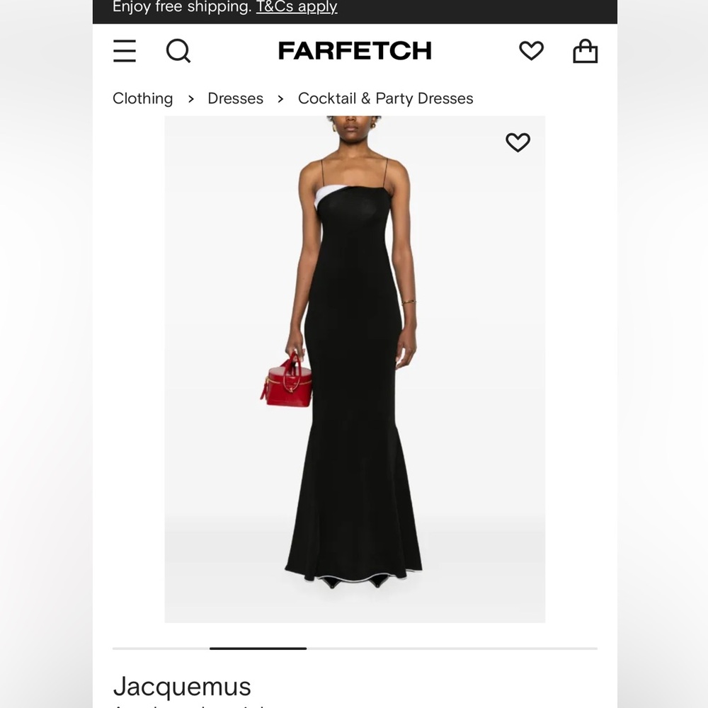 JACQUEMUS La Robe Aro Contrast Gown In Noir